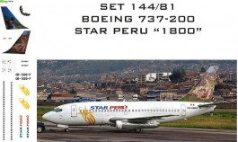 Set Decais Boeing 737-200 - Star Peru - 1800 - RBX DECAIS
